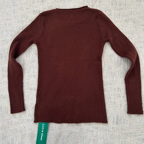 SHEIN  brown ribbed top Size XS - Picture 3 of 8